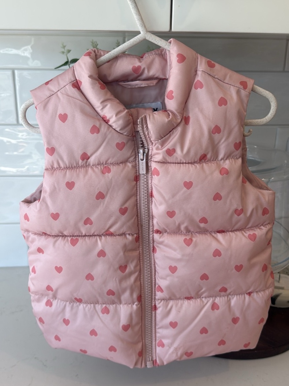 Old Navy Pink Heart Puffer Jacket